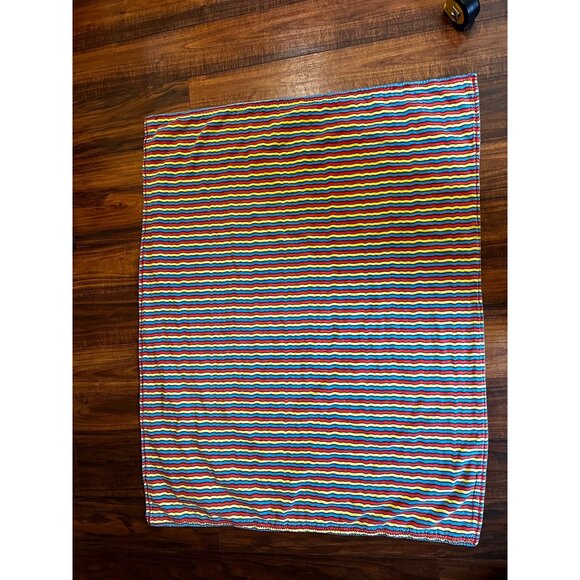 Dinosaurs & Striped Reversible Baby Blanket Cotton 40 x 30 No Tag EUC READ - Picture 4 of 11